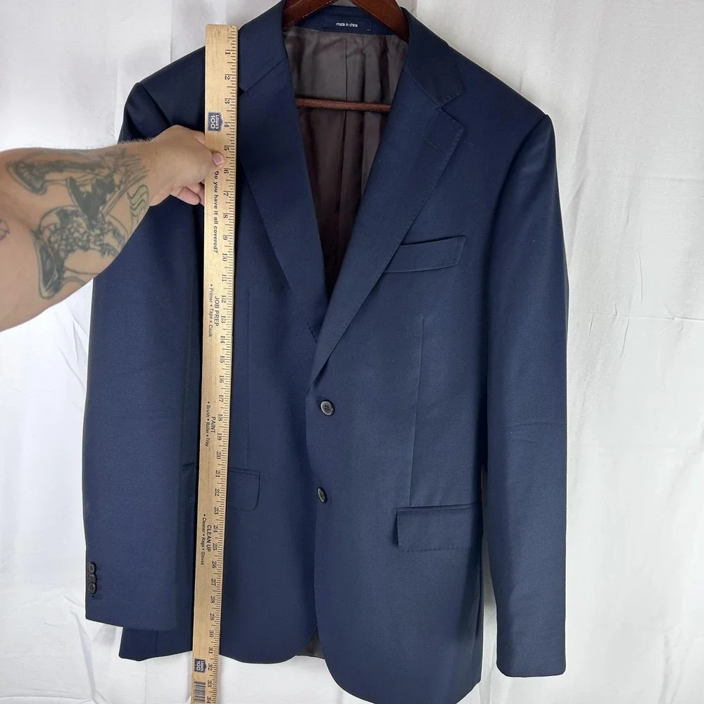 Suitsupply Napoli‎ Blazer Mens 40L Blue Wool Slim Fit Zignone Super 110s Jacket